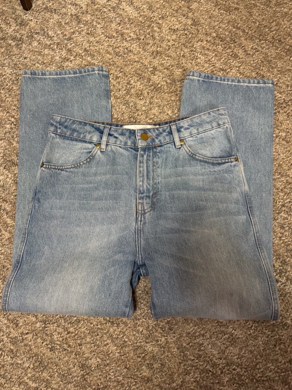 Victoria Beckham Light Wash Straight-Leg Jeans